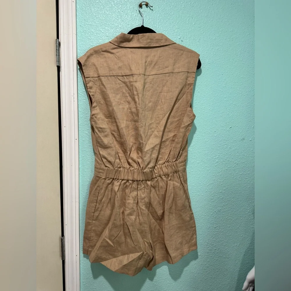 S/W/F Sleeveless Drawstring Romper in Mojave Desert - Picture 5 of 6